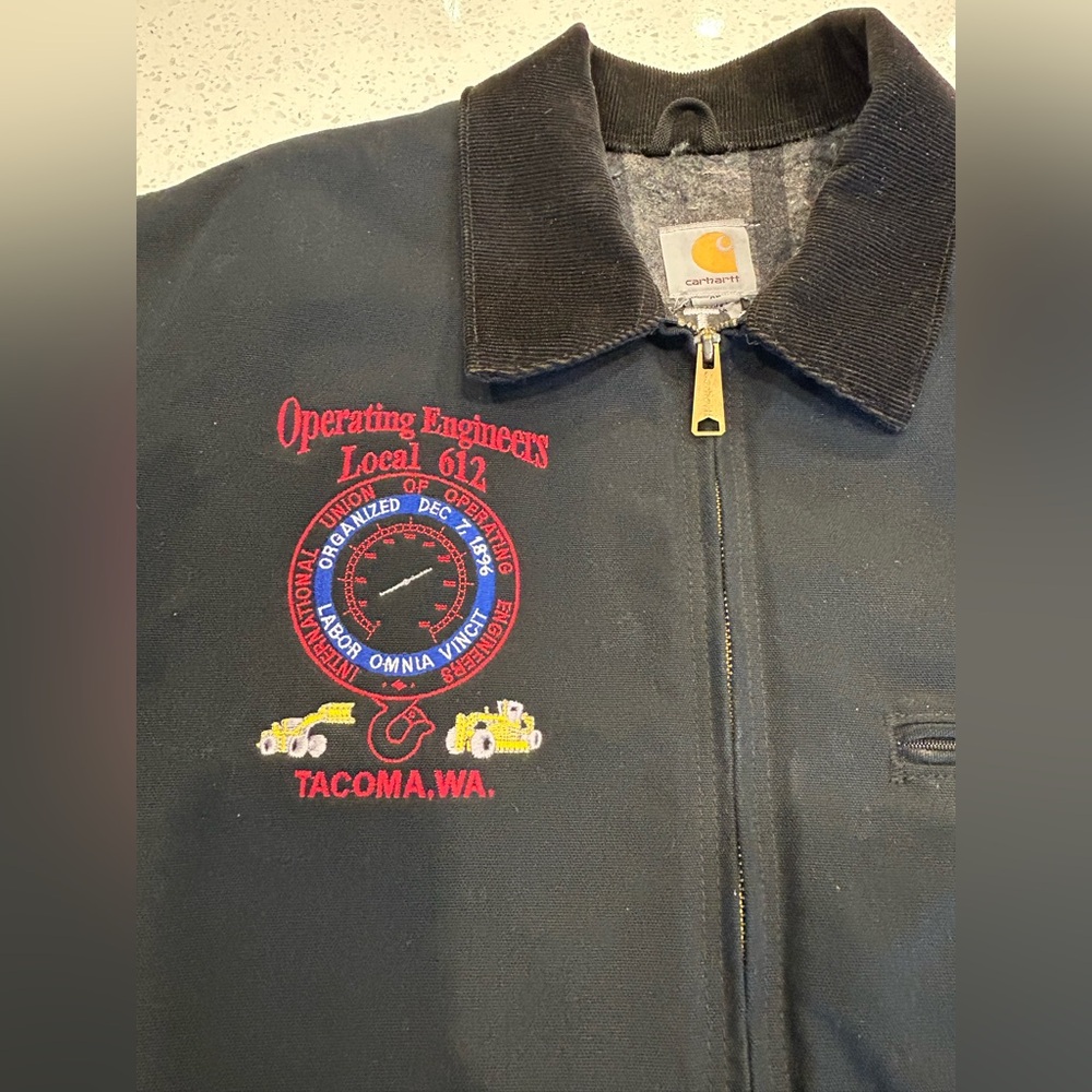 MENS CARHARTT BLANKET LINED J001 BLACK DETROIT JACKET COAT SZ XL REG RN #14806 - Picture 4 of 15